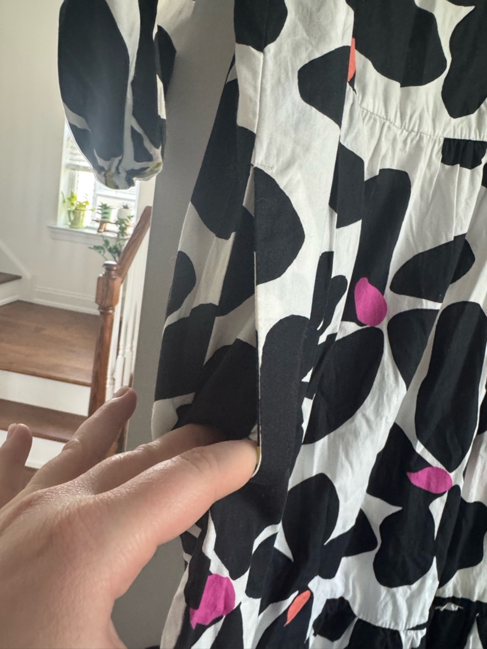Anthropologie Black and White Floral Maxi Dress with Colorful Accents - Picture 5 of 9